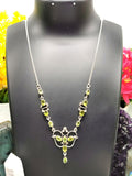 Beautifully handcrafted Peridot gemstone necklace in 925 sterling silver - Shwasam