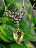 Lemon Quartz Necklace in 925 sterling silver with fashionable stones | gemstone jewelry | crystal jewelry | quartz jewelry - Shwasam