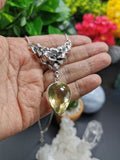 Lemon Quartz Necklace in 925 sterling silver with fashionable stones | gemstone jewelry | crystal jewelry | quartz jewelry - Shwasam