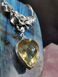 Lemon Quartz Necklace in 925 sterling silver with fashionable stones | gemstone jewelry | crystal jewelry | quartz jewelry - Shwasam