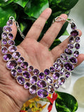 Exquisite Designer Amethyst Stone Necklace set in 925 Sterling Silver | gemstone jewelry | crystal jewelry | quartz jewelry | Amethyst Necklace - Shwasam