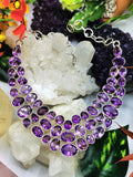 Exquisite Designer Amethyst Stone Necklace set in 925 Sterling Silver | gemstone jewelry | crystal jewelry | quartz jewelry | Amethyst Necklace - Shwasam