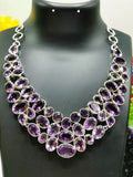 Exquisite Designer Amethyst Stone Necklace set in 925 Sterling Silver | gemstone jewelry | crystal jewelry | quartz jewelry | Amethyst Necklace - Shwasam