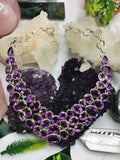 Exquisite Designer Amethyst Stone Necklace set in 925 Sterling Silver | gemstone jewelry | crystal jewelry | quartz jewelry | Amethyst Necklace - Shwasam