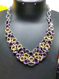 Exquisite Designer Amethyst Citrine Stone Necklace set in 925 Sterling Silver | Christmas gift | Mothers Day | Anniversary Gift | Birthday Gift | Wedding Gift | Amethyst Citrine Necklace - Shwasam