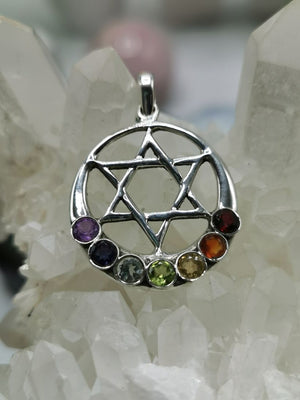 Unique Pendant made in 925 silver with Blue Topaz, Peridot, Citrine, Amethyst, Carnelian, Garnet, Iolite stones | gemstone jewelry | crystal jewelry | quartz - Shwasam