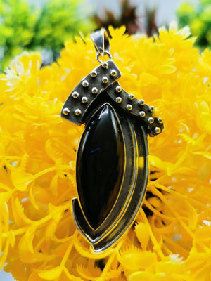 Gorgeous Black Onyx Pendant in 925 silver sterling | gifts for her | gifts for girlfriend | gifts for mom - Shwasam