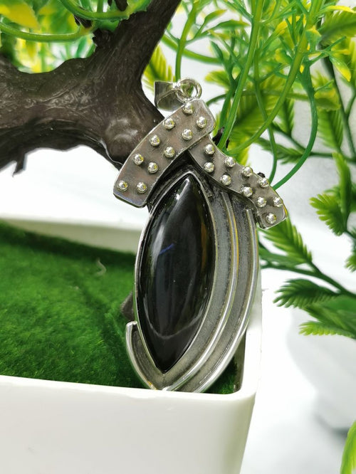 Gorgeous Black Onyx Pendant in 925 silver sterling | gifts for her | gifts for girlfriend | gifts for mom - Shwasam
