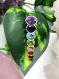 Beautiful Pendant in 925 silver with Amethyst, Garnet, Iolite, Carnelian, Blue Topaz, Peridot and Citrine stones - Shwasam