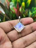 Beautifully designed rainbow moonstone pendant in 925 sterling silver | Christmas gift | Mothers Day | Anniversary Gift | Birthday Gift - Shwasam