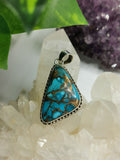 925 Silver gemstone pendant with Blue Copper Turquoise stone, daily wear silver jewelry | Mothers Day | Anniversary Gift | Birthday Gift - Shwasam