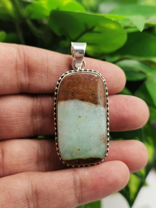 Beautiful Pendant in Chrysoprase stone made in 925 silver | gifts for her | gifts for girlfriend - Shwasam