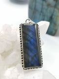 Labradorite Pendant made 925 sterling silver with natural blue flash | gifts for her | gifts for girlfriend | gifts for mom - Shwasam