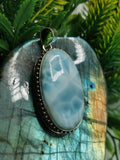 Original Larimar stone pendant for jewelry made in 925 silver | gemstone jewelry | crystal jewelry | quartz - Shwasam