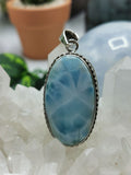 Original Larimar stone pendant for jewelry made in 925 silver | gemstone jewelry | crystal jewelry | quartz - Shwasam