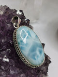 Original Larimar stone pendant for jewelry made in 925 silver | gemstone jewelry | crystal jewelry | quartz - Shwasam