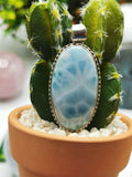 Original Larimar stone pendant for jewelry made in 925 silver | gemstone jewelry | crystal jewelry | quartz - Shwasam