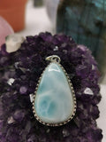 Larimar stone pendant for jewelry made in 925 sterling silver | gemstone jewelry | crystal jewelry | quartz - Shwasam