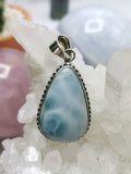 Larimar stone pendant for jewelry made in 925 sterling silver | gemstone jewelry | crystal jewelry | quartz - Shwasam