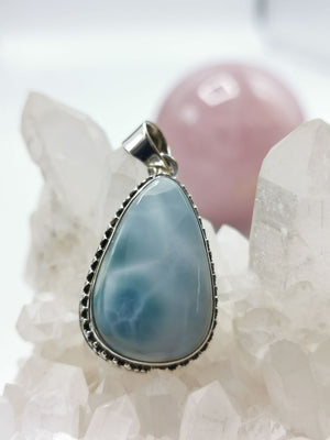 Larimar stone pendant for jewelry made in 925 sterling silver | gemstone jewelry | crystal jewelry | quartz - Shwasam