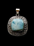 Exquisitely designed Silver Pendant Jewelry in beautiful Larimar stone | gemstone jewelry | crystal jewelry | quartz - Shwasam