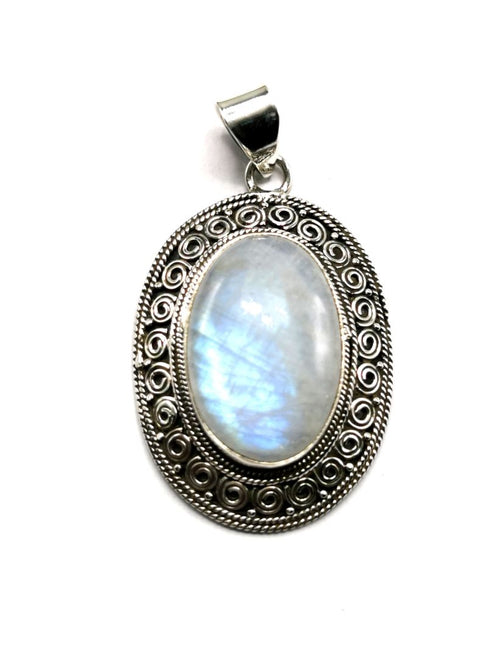 Beautifully designed 925 Sterling Silver pendant jewelry with original Rainbow Moonstone | Christmas gift | Mothers Day | Anniversary Gift | Birthday Gift - Shwasam