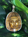 Tiger eye stone Buddha head pendant made in 925 sterling silver | gemstone jewelry | crystal jewelry | quartz - Shwasam