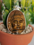 Tiger eye stone Buddha head pendant made in 925 sterling silver | gemstone jewelry | crystal jewelry | quartz - Shwasam