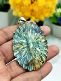 Stunning Labradorite flower pendant jewelry in 925 sterling silver | Christmas gift | Mothers Day | Anniversary Gift | Birthday Gift - Shwasam