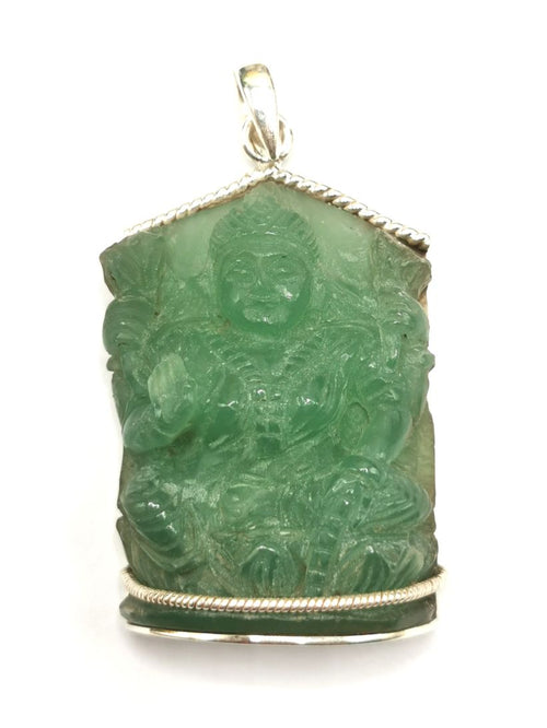 Pendant for women - Laxmi green aventurine in 925 silver | gifts for her | gifts for girlfriend | gifts for mom daughter sister - Shwasam