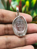 Buddha pendant in pink amethyst stone and 925 sterling silver | gemstone jewelry | crystal jewelry | quartz jewelry - Shwasam