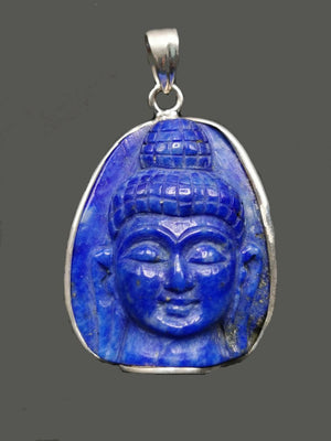 Serene Buddha pendant in lapis lazuli stone and 925 sterling silver - gemstone/crystal jewelry | Mother's Day/Birthday/Anniversary gift - Shwasam