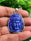 Serene Buddha pendant in lapis lazuli stone and 925 sterling silver - gemstone/crystal jewelry | Mother's Day/Birthday/Anniversary gift - Shwasam