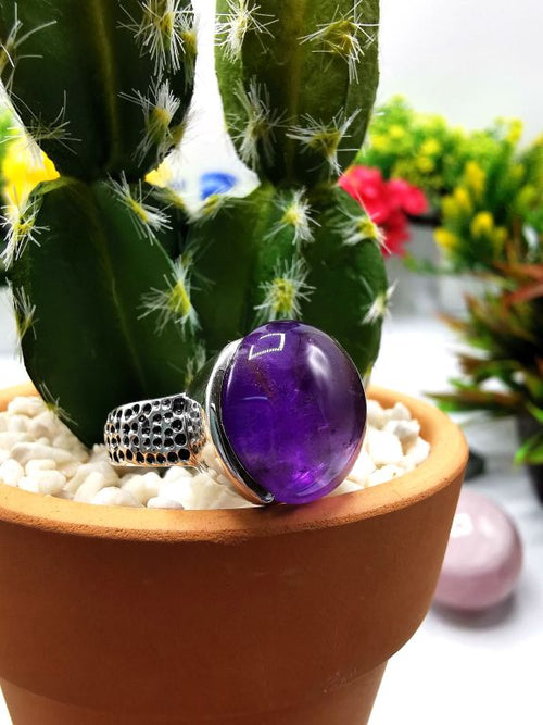 Beautiful Amethyst ring in 925 sterling silver - size 6 | Engagement ring | gemstone jewelry | crystal jewelry | quartz jewelry | finger ring - Shwasam