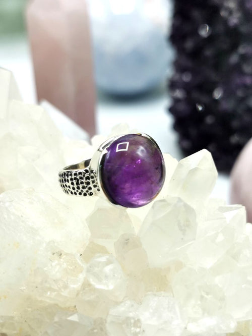 Beautiful Amethyst ring in 925 sterling silver - size 6 | Engagement ring | gemstone jewelry | crystal jewelry | quartz jewelry | finger ring - Shwasam