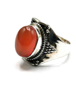 Ring with Carnelian gemstone made in 925 silver | gemstone jewelry | crystal jewelry | quartz jewelry | finger ring | engagement ring - Shwasam