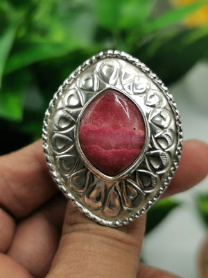 Rhodochrosite gemstone ring made in 925 silver | gemstone jewelry | crystal jewelry | quartz jewelry | finger ring | engagement ring - Shwasam