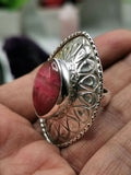 Rhodochrosite gemstone ring made in 925 silver | gemstone jewelry | crystal jewelry | quartz jewelry | finger ring | engagement ring - Shwasam