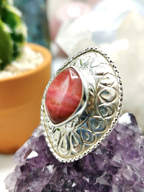 Rhodochrosite engagement ring sale
