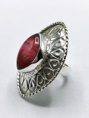 Rhodochrosite gemstone ring made in 925 silver | gemstone jewelry | crystal jewelry | quartz jewelry | finger ring | engagement ring - Shwasam