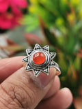 Ring with Carnelian gemstone made in 925 silver | gemstone jewelry | crystal jewelry | quartz jewelry | finger ring | engagement ring - Shwasam
