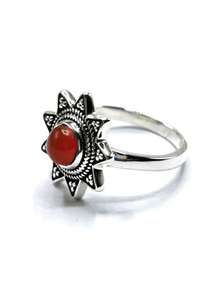 Ring with Carnelian gemstone made in 925 silver | gemstone jewelry | crystal jewelry | quartz jewelry | finger ring | engagement ring - Shwasam