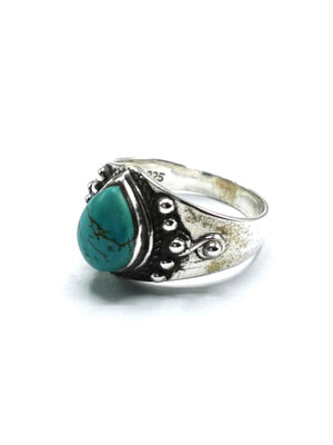 Ring with Blue Turquoise gemstone made in 925 silver | gemstone jewelry | crystal jewelry | quartz jewelry | finger ring | engagement ring - Shwasam
