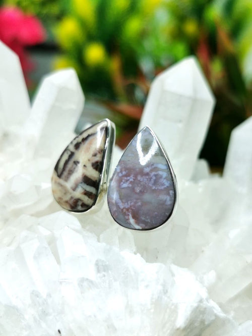 Exquisite Coffee Jasper & Charoite ring in 925 sterling silver-size 7 | engagement rings | gifts for her | gifts for girlfriend | gifts for mom daughter sister | finger ring - Shwasam