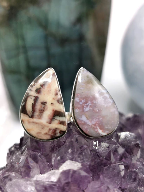 Exquisite Coffee Jasper & Charoite ring in 925 sterling silver-size 7 | engagement rings | gifts for her | gifts for girlfriend | gifts for mom daughter sister | finger ring - Shwasam