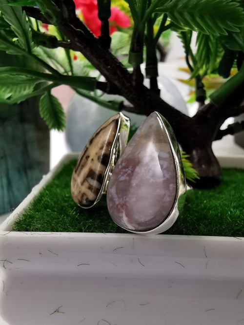 Exquisite Coffee Jasper & Charoite ring in 925 sterling silver-size 7 | engagement rings | gifts for her | gifts for girlfriend | gifts for mom daughter sister | finger ring - Shwasam