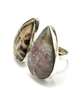 Exquisite Coffee Jasper & Charoite ring in 925 sterling silver-size 7 | engagement rings | gifts for her | gifts for girlfriend | gifts for mom daughter sister | finger ring - Shwasam