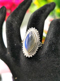Ring with Labradorite gemstone made in 925 silver | gemstone jewelry | crystal jewelry | quartz jewelry | finger ring | engagement ring - Shwasam