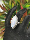 Beautiful Rainbow Moonstone ring in 925 sterling silver - size 7.5 | Christmas gift | Mothers Day | Anniversary Gift | Birthday Gift | finger ring - Shwasam