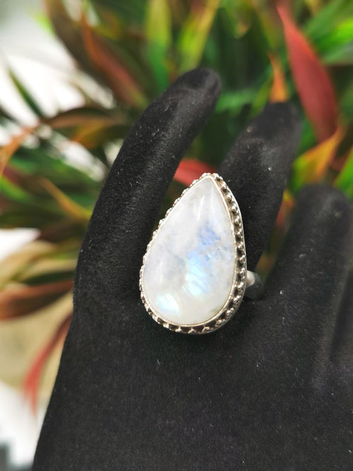 Elegant Rainbow Moonstone ring in 925 sterling silver - size 7.5 | gifts for her | gifts for girlfriend | gifts for mom daughter sister | finger ring - Shwasam